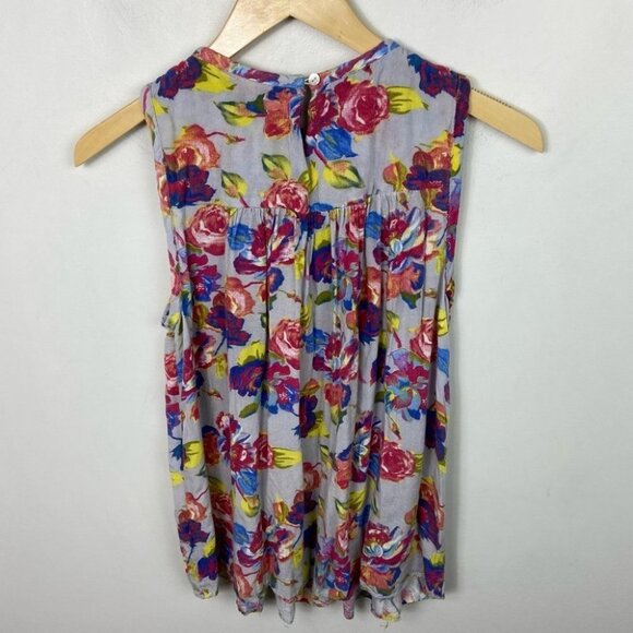 Anthropologie Ranna Gill Faye Floral Top Bright Colourful Size XS Bohemian Boho - Picture 5 of 8